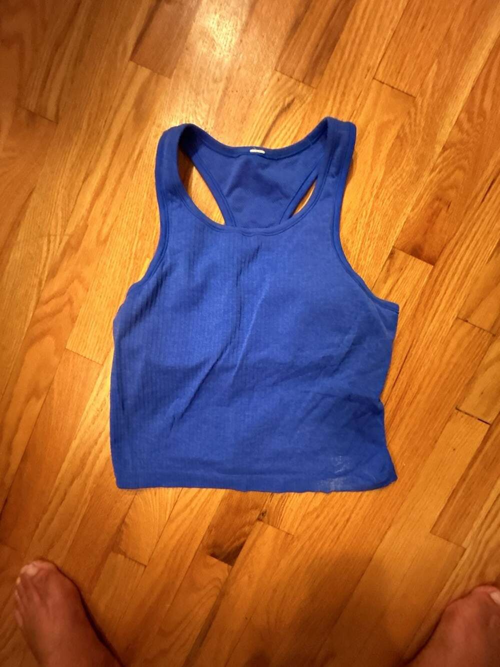 Lululemon Ebb to Street Cropped Racerback Tank Top Blue